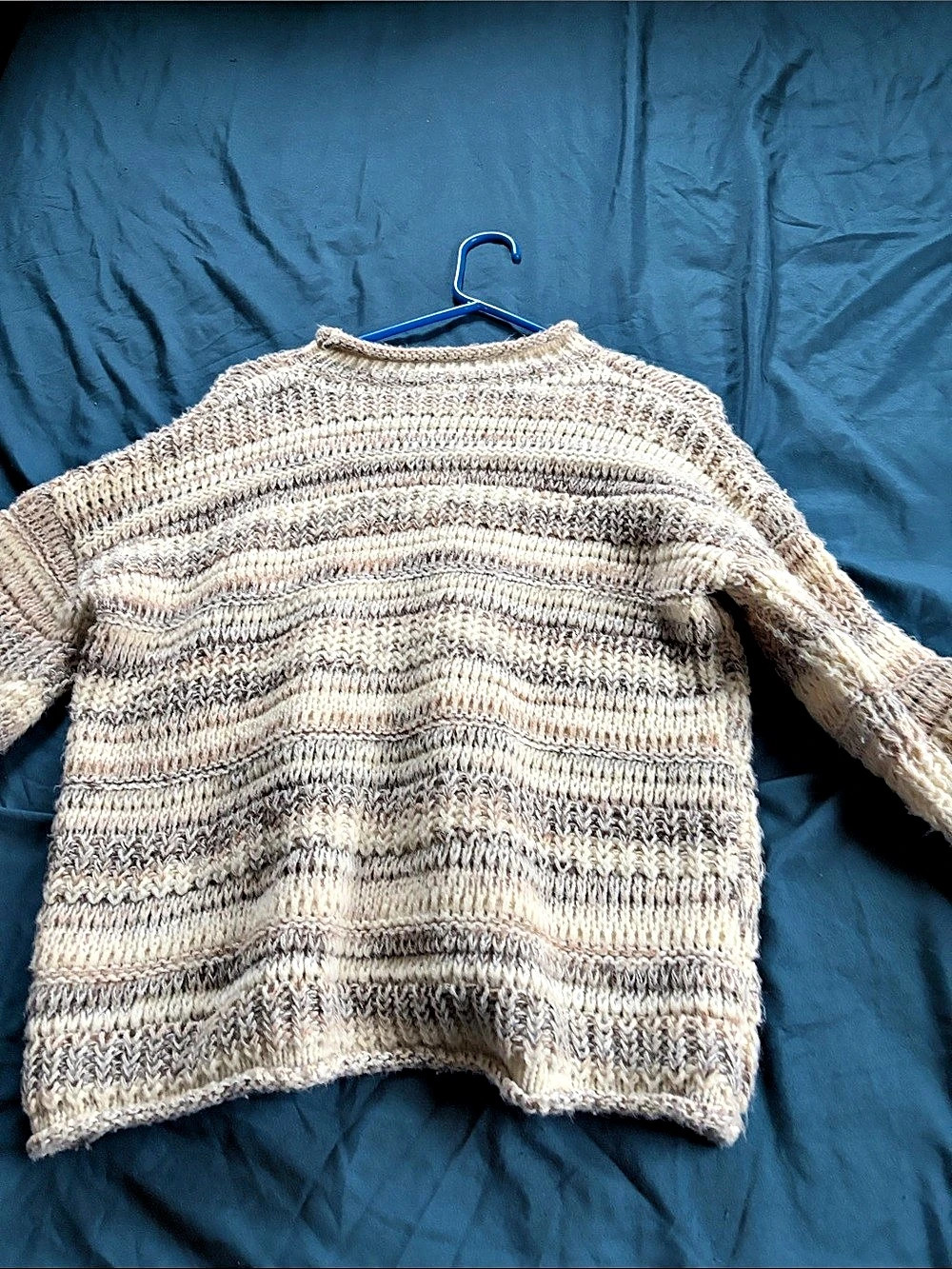 Striped Crew Neck Sweater in Brown & Cream knitted tags off but never worn